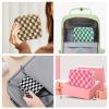 CekPo Sanitary Napkin Storage Bag, Menstrual Pad Zipper Bag Checkered Portable Period Bag Panty Liners, Tampon Storage Pouch for Women Ladies Daily Use Storage Purse Travel view 4