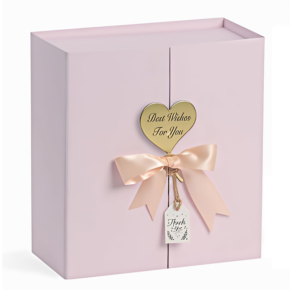 7x7x3 Inch Pink Gift Boxes with Lids, Small Pink Gift Box with Ribbon Card Fancy Gift Wrap Boxes for Anniversary, Bridal Showers, Weddings, Girlfriend, Bridesmaids Gifts, Mother's day