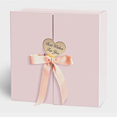 CHARMGIFTBOX Gift Boxes with Lids, 9x9x3 Inch Pink Gift Box with Ribbon Card Fancy Gift Wrap Boxes for Anniversary, Bridesmaid Proposal, Bridal Showers, Weddings, Girlfriend, Valentine's Day