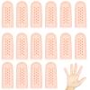 16Pcs Gel Finger Cots with Air Holes, Gel Finger Protectors Finger Covers Protection for Finger Tips, Breathable Finger Covers Finger Caps Gloves Finger Protectors for Wound, Finger Cracking view 1