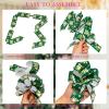 LeZakaa 12PCS Christmas Pull Bows with Ribbon - Green and Gold Style with Reindeer and Bell Design - Perfect for Gift Wrapping, Florist, Bouquet, Basket view 2