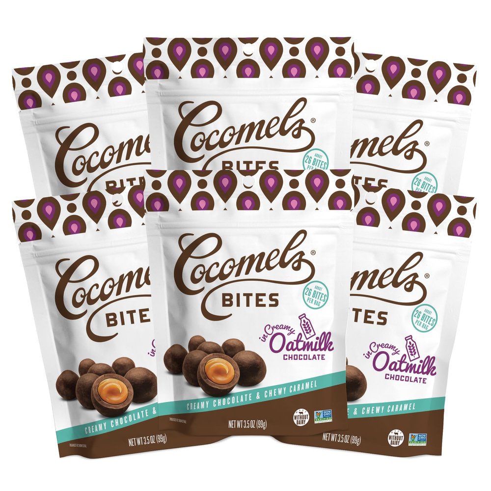 Cocomels Oatmilk Chocolate Covered Bites, Original, 3.5 oz, 6 Pack, Dairy Free, Vegan, Organic