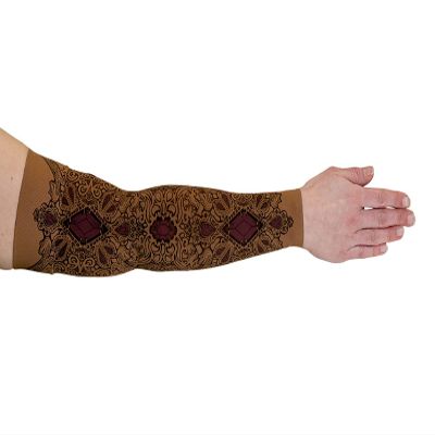 Lymphedivas Audrey Mocha Medical Graduated Compression Arm Sleeve for Lymphedema (Long 30-40 mmHg Small)