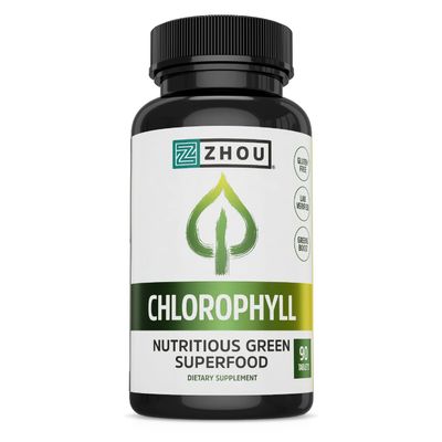 Zhou Chlorophyll Tablets - Chlorophyll Pill Supplement for Women and Men, Health and Wellness Support, Daily Super Greens with Natural Vitamins and Minerals - 90 Tablets