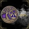 1 to 50 Year Twisted Tree of Life Sobriety Coin - Gold Plated AA Chips & Medallions - 4 Year Sobriety Coin - Purple view 4