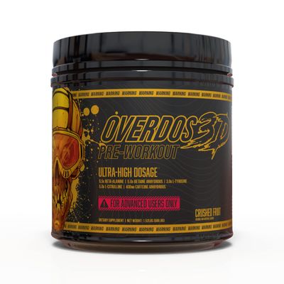 OVERDOS3D Pre-Workout Powder | Ultra-High Dosage | for Advanced Users ONLY | Extreme Formula | Lasting Energy, Focus, Pumps and Endurance | 30 Servings, Crushed Fruit