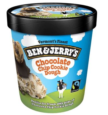 Ben & Jerry's Non-GMO, Cage-Free, Fairtrade Ingredient Ice Cream Pints, Pack of 6 (Chocolate Chip Cookie Cough)