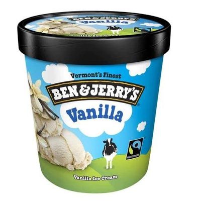 Ben & Jerry's Non-GMO, Cage-Free, Fairtrade Ingredient Ice Cream Pints, Pack of 6 (Vanilla)
