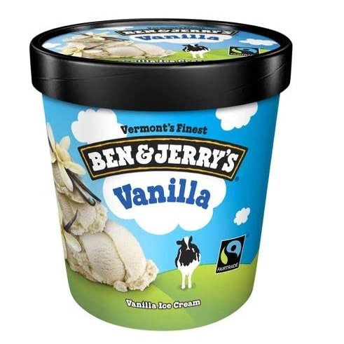 Ben & Jerry's Non-GMO, Cage-Free, Fairtrade Ingredient Ice Cream Pints, Pack of 6 (Vanilla)