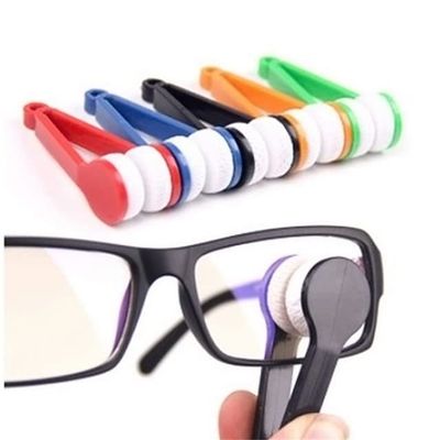 5 Pcs Mini Sunglasses Eyeglass Microfiber Cleaner Soft Brush Cleaning Tool Mini (Random Color)