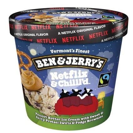 Ben & Jerry's Non-GMO, Cage-Free, Fairtrade Ingredient Ice Cream Pints, Pack of 6 (Netflix & Chill'd)