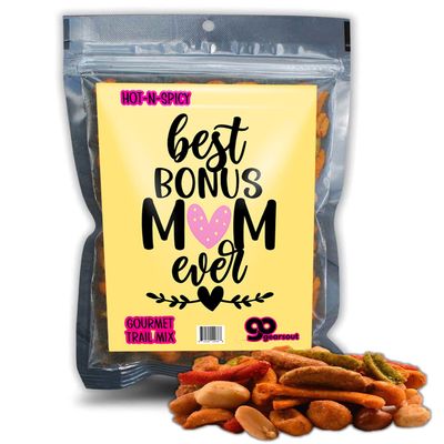 Best Bonus Mom Ever Trail Mix - Gourmet Snack Blend Food Gift Funny Special Gifts for Mothers Day Stepmom Stepmothers Womens Birthday Stocking Stuffer