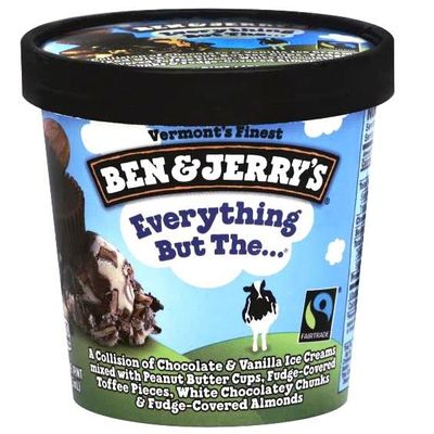 Ben & Jerry's Non-GMO, Cage-Free, Fairtrade Ingredient Ice Cream Pints, Pack of 6 (Everything but the )