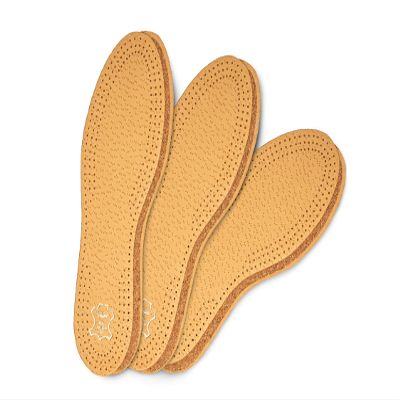 3 Pair Pack Shoe Insoles Made of Vegetable Tanned Sheepskin Leather and Natural Cork, Elegant and Comfortable, Kaps Pecari Cork Set (Women / 6 US / 37 EUR)