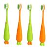 4 Pcs Carrot Toothbrush Daily Use Tooth Brush Oral Toothbrush Carrot Kids Mouth Care Teeth Brush Child Cartoon Manual Kids TPR Soft Travel view 1