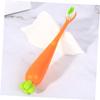 4 Pcs Carrot Toothbrush Daily Use Tooth Brush Oral Toothbrush Carrot Kids Mouth Care Teeth Brush Child Cartoon Manual Kids TPR Soft Travel view 2