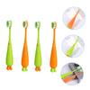 4 Pcs Carrot Toothbrush Daily Use Tooth Brush Oral Toothbrush Carrot Kids Mouth Care Teeth Brush Child Cartoon Manual Kids TPR Soft Travel view 4