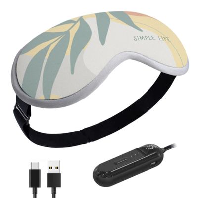 BINOXY Cordless Heated Eye Mask, USB Rechargeable Hot Compress Steam Eye Mask with Temperature Control for Sleep, Dry Eyes (Color : H, Size : 21 * 9cm)