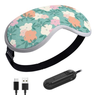 BINOXY Cordless Heated Eye Mask, USB Rechargeable Hot Compress Steam Eye Mask with Temperature Control for Sleep, Dry Eyes (Color : G, Size : 21 * 9cm)