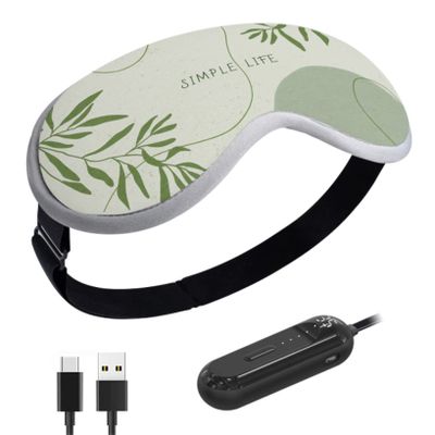 BINOXY Cordless Heated Eye Mask, USB Rechargeable Hot Compress Steam Eye Mask with Temperature Control for Sleep, Dry Eyes (Color : I, Size : 21 * 9cm)