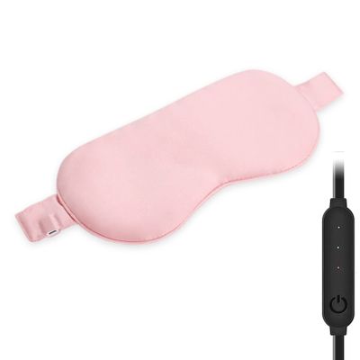 BINOXY Heated Eye Mask, Silk USB Steam Warm Compress for Puffy Eyes, Warm Therapeutic Treatment for Dry Eye, Chalazion, Blepharitis (Color : Pink, Size : 23 * 10.5cm)
