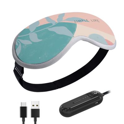 BINOXY Cordless Heated Eye Mask, USB Rechargeable Hot Compress Steam Eye Mask with Temperature Control for Sleep, Dry Eyes (Color : A, Size : 21 * 9cm)