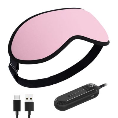 BINOXY Eye Massager with Vibration & Heat, Blockout Light Massager Mask for Men Women, 3D Contoured Cup Eye Mask for Dry Eye, Eye Fatigue, Migraines (Color : Pink, Size : 24 * 9cm)