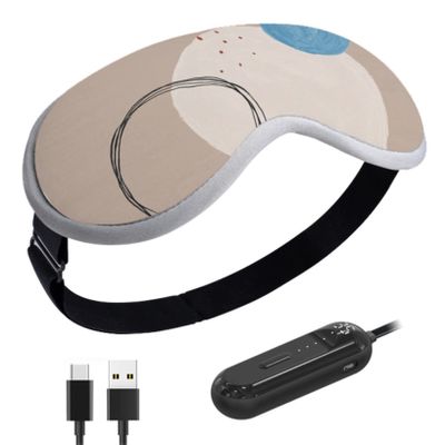 BINOXY Cordless Heated Eye Mask, USB Rechargeable Hot Compress Steam Eye Mask with Temperature Control for Sleep, Dry Eyes (Color : F, Size : 21 * 9cm)
