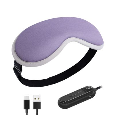 BINOXY Heated Eye Mask,USB Rechargeable Multifunctional Heated Eye Mask with Temperature Control,for Dry Eyes, Sleep (Color : Purple, Size : 21 * 9cm)