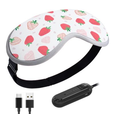 BINOXY Cordless Heated Eye Mask, USB Rechargeable Hot Compress Steam Eye Mask with Temperature Control for Sleep, Dry Eyes (Color : E, Size : 21 * 9cm)