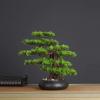 Artificial Bonsai Tree Artificial Bonsai Welcoming Pine Tree Simulation Potted Plant Decorative Bonsai Desk Display Fake Tree in Ceramic Pot for Home Office Shop Decorative Gifts Simulation Bonsai ( view 4
