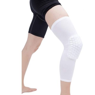 1 Pair Basketball Knee Pads Honeycomb Elastic Kneepad Compression Sleeve Foam Brace Pat Protector Volleyball Support (Color : Red Size : Large) (White X)