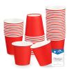 Prgery 50 Pack 3oz Red Paper Cups,Mouthwash Cups, Disposable Bathroom Cups,Small Paper Cups 3oz Ideal for Bathroom,Supermarket,Birthday Party,Picnic and BBQ view 1