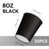 BALDCC 25 Pack 8 oz Disposable Paper Cups, Hot Coffee Cups, Paper Coffee Cup for Office and Kitchen Use, Beverage Cups for Party, Outdoor Campings, Friends Gathering and DIY Use (Black) view 2
