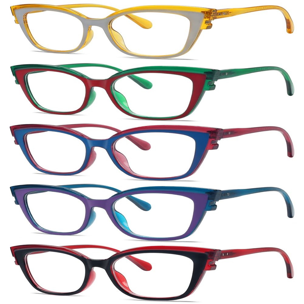 Eyekepper 5-pack Reading Glasses for Women Cat Eye Stylish Readers +3.75