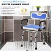 360 Degree Shower Chair Swivel with Soft Memory Foam Seat Pad,Portable Shower Seat with Armrests and Back, Foldable Adjustable Height Seat for Bathtub (White) view 2