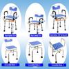 360 Degree Shower Chair Swivel with Soft Memory Foam Seat Pad,Portable Shower Seat with Armrests and Back, Foldable Adjustable Height Seat for Bathtub (White) view 4