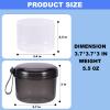 Denture Case, Leak Proof Denture Bath Cup for Travel, Denture Container Cups for Soaking Full & Partial Dentures, Retainers, Denture Cleaning Kit Holder Box with Denture Cleaner Brush-Transparent Grey view 3