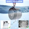 Denture Case, Leak Proof Denture Bath Cup for Travel, Denture Container Cups for Soaking Full & Partial Dentures, Retainers, Denture Cleaning Kit Holder Box with Denture Cleaner Brush-Transparent Grey view 4