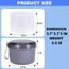 Denture Case, Leak Proof Denture Bath Cup for Travel, Denture Container Cups for Soaking Full & Partial Dentures, Retainers, Denture Cleaning Kit Holder Box with Denture Cleaner Brush-Grey view 3