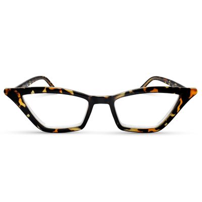 2SeeLife Premium Cat Eye Reading Glasses for Women  Narrow-Medium Fit, Sturdy Frame, Spring Hinges, Stylish Funky Readers, Brown Tortoise, +0.50