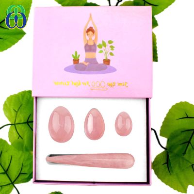 AOWNE Rose Quartz Yoni Egg Crystal Wands Massage Jade Eggs Ball for Women Kegel Exercise Massager,Emas