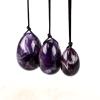 Natural Stone Drilled Yoni Egg for Women Kegel Exercise Ball,Amethyst,Blue Spot view 1