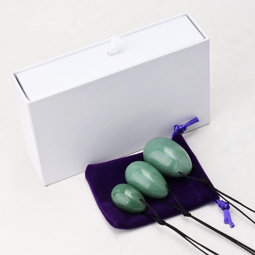 AOWNE Yoni Egg Rose Quartz Jade Eggs Ball Women Kegel Exercise Massage,with Gift Box,Moderate