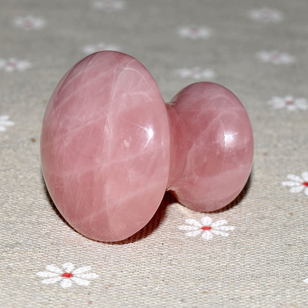 AOWNE 100% Natural Rose Quartz Massager Roller GuaSha Massage