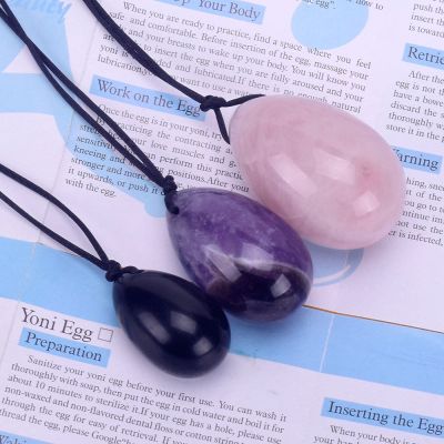 AOWNE Jade Egg Crystal Amethyst Stone Yoni Egg for Women Kegel Exerciser Massage Balls,Type 2