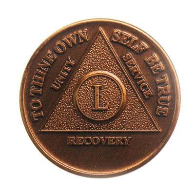 50 Year AA Medallion Traditional Bronze Raised Center Sobriety Chip