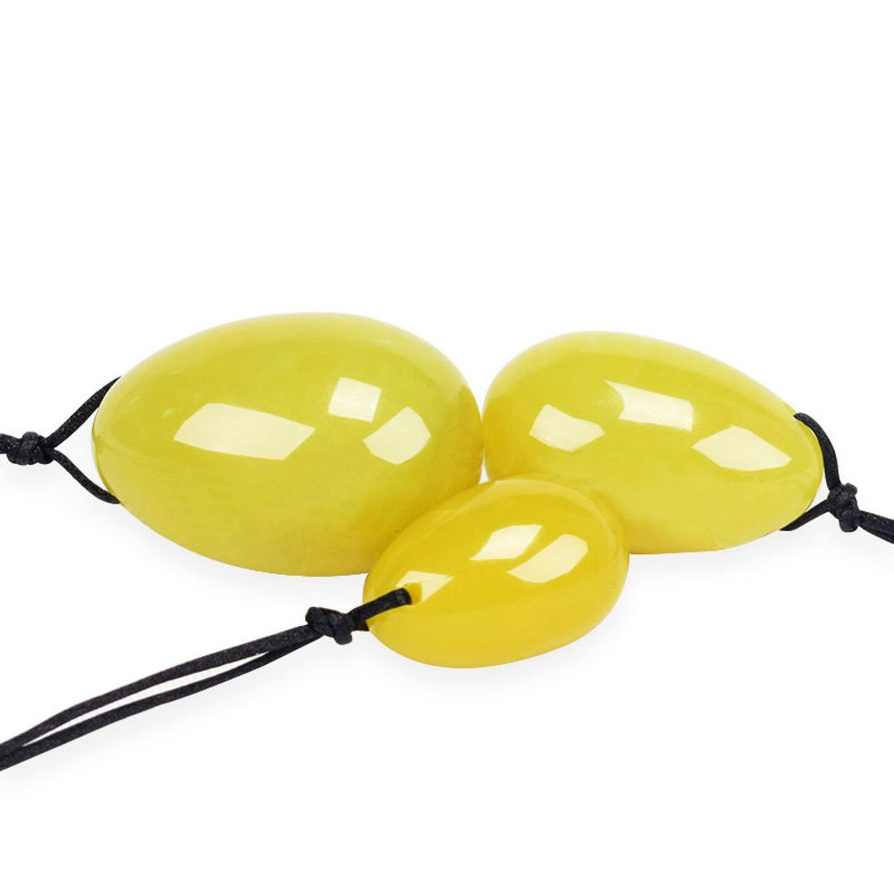 AOWNE Drilled Yoni Eggs Natural Jade Kegel Balls Women Kegel Exercise Ball Massage