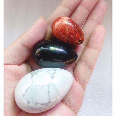 AOWNE Yoni Egg Massager Natural Howlite Stone Drilled Jade Eggs Ball for Women Kegel Exercise