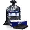 Plasticplace 56 Gallon Trash Bags  2.0 Mil  Black Heavy Duty Liners, Fits Glutton Garbage Can  43 x 46 (50 Count) view 2